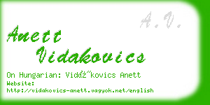 anett vidakovics business card